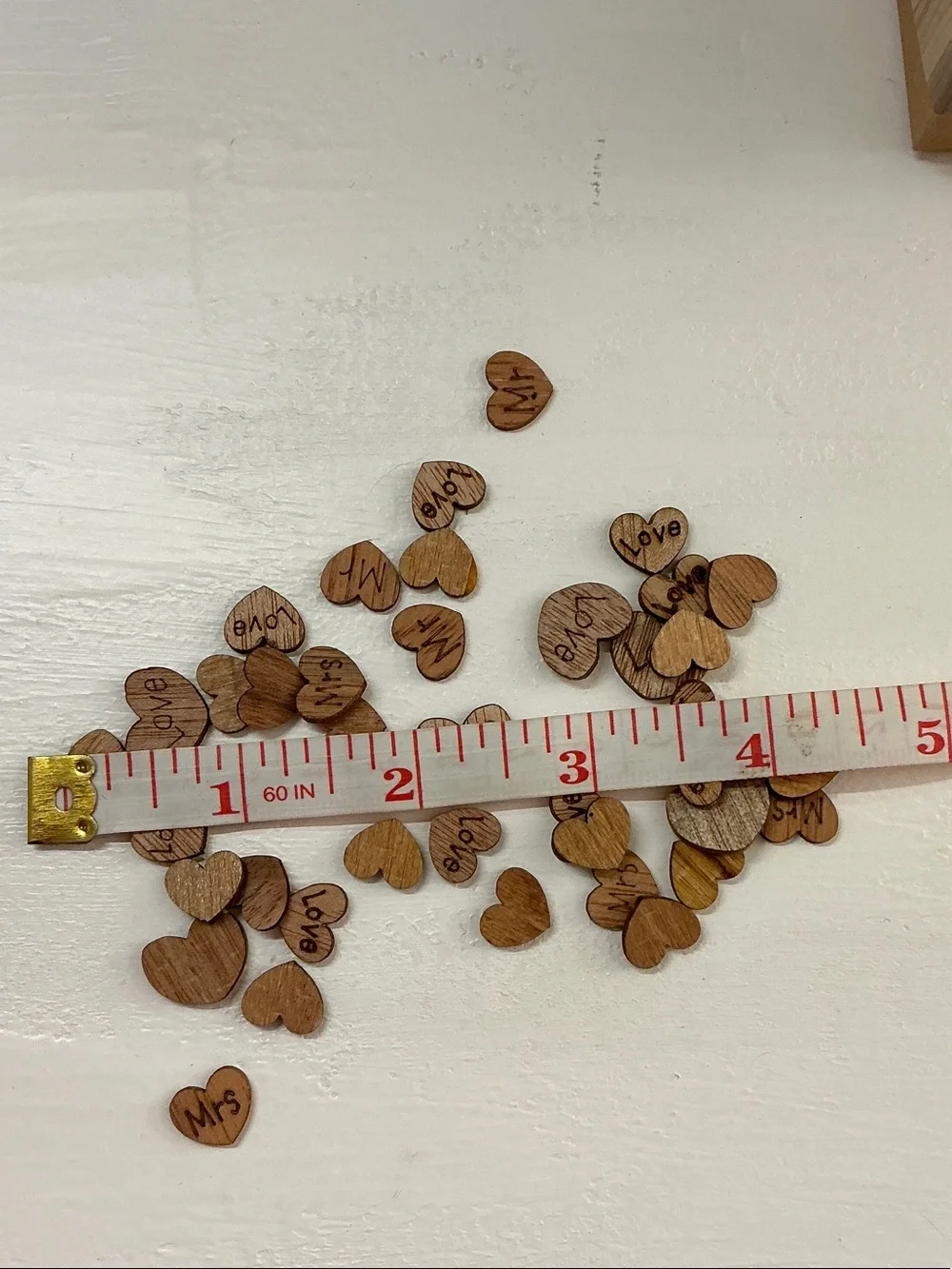Wooden Heart Love Accent Pieces - Natural Brown